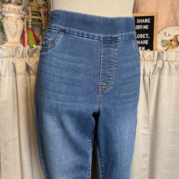 Nine West Blue Jeggings Medium Wash Elastic Waistband Size 12 - Picture 15 of 15